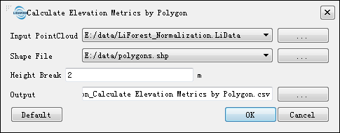 ElevationMetricsInterfacebyPolygon