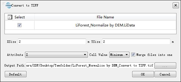 Lidar360 Convert ASCII to TIFF