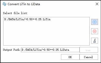 Main interface of converting LiTin to LiData