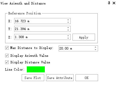 方位角距离属性计算界面