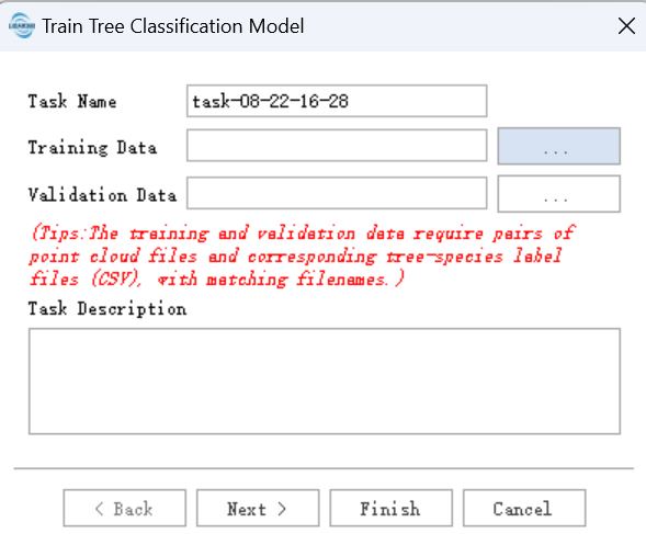 Add Tree Species Recognition Training Task