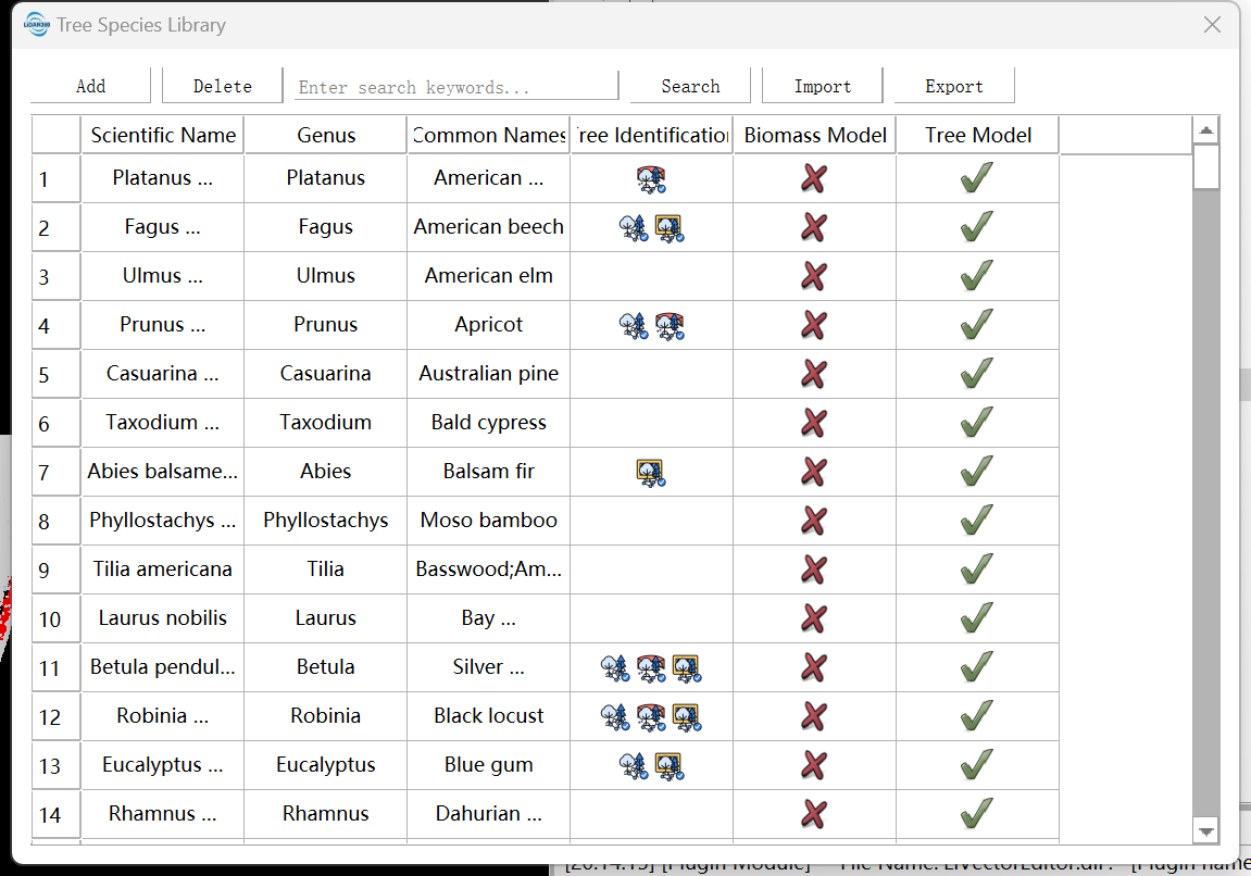 Tree Species List
