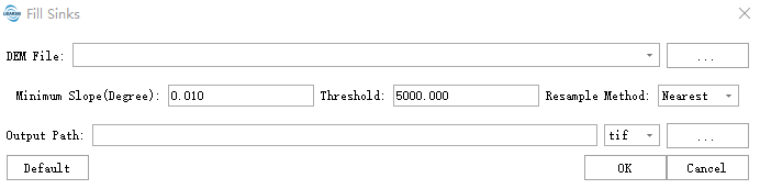 Fill Sinks Main Interface