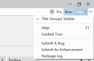 Help menu