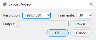 Export Video dialog box