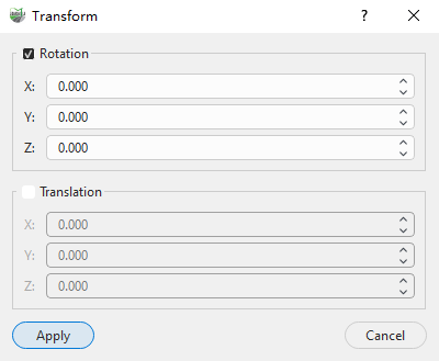 Transform dialog box