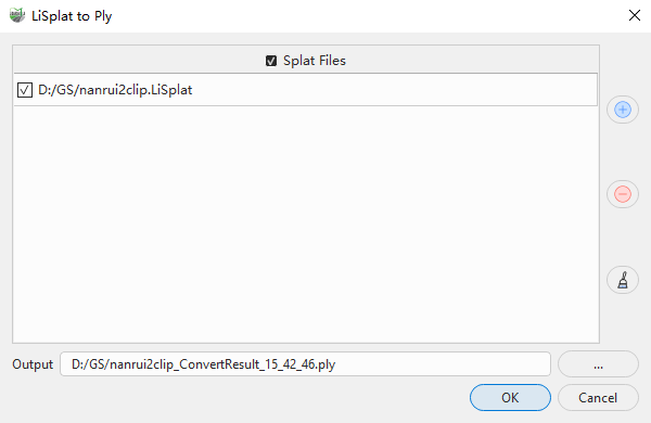 LiSplat To PLY parameter settings