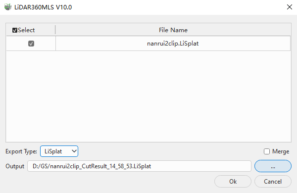 Cut result save settings