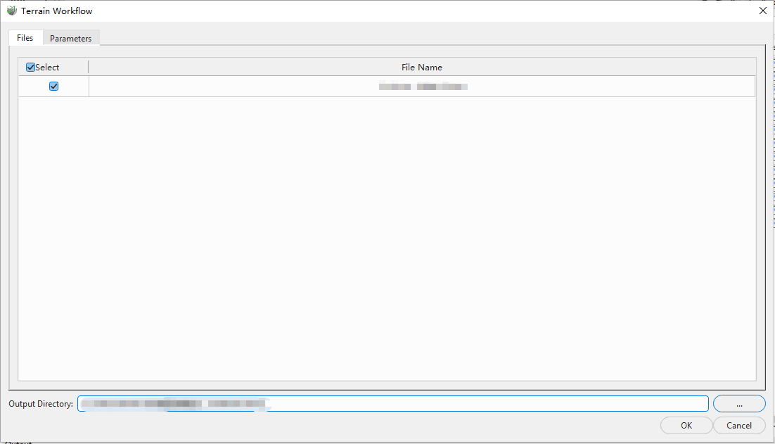 Terrain workflow input point cloud settings