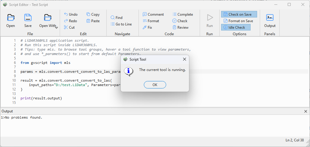 A script is already running