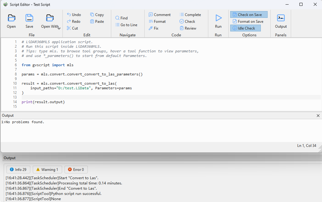 Script run succeeded