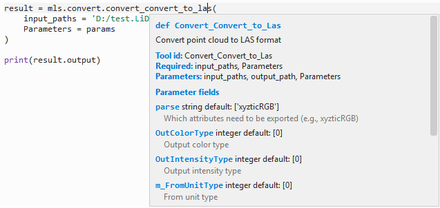 Function parameter hint