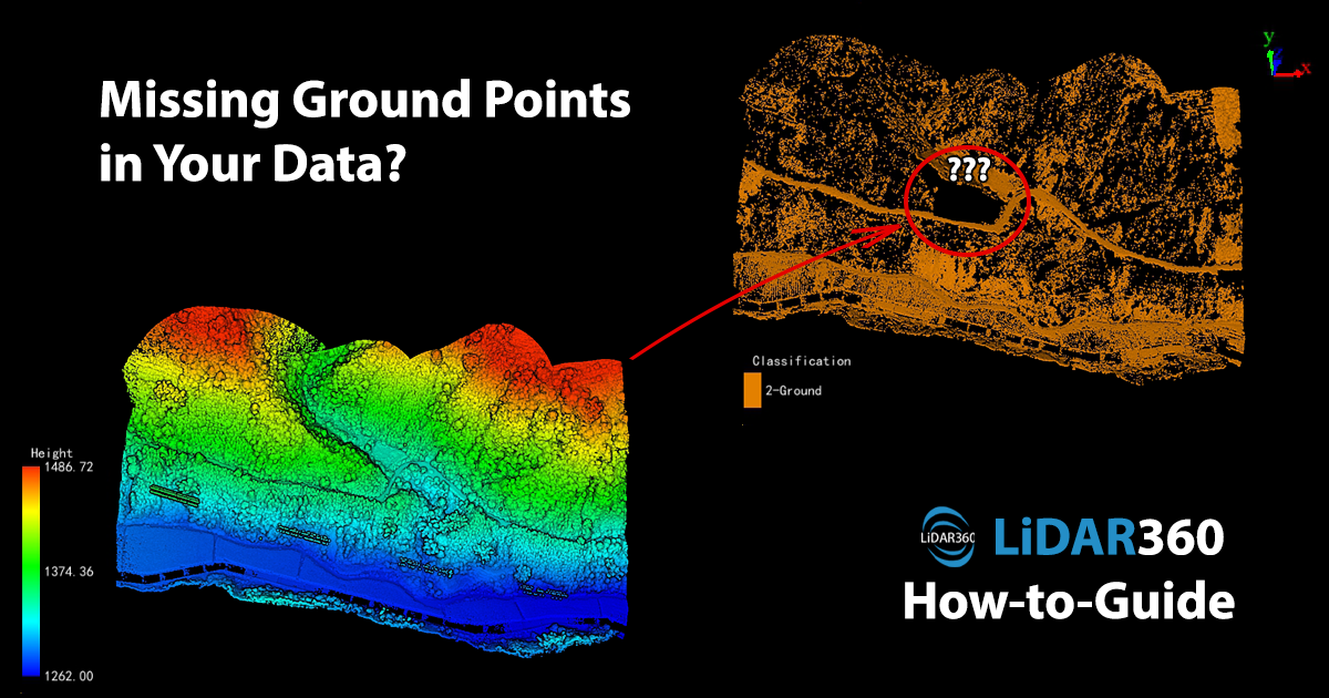 Missing areas of the LiDAR point cloud data under the forest.png
