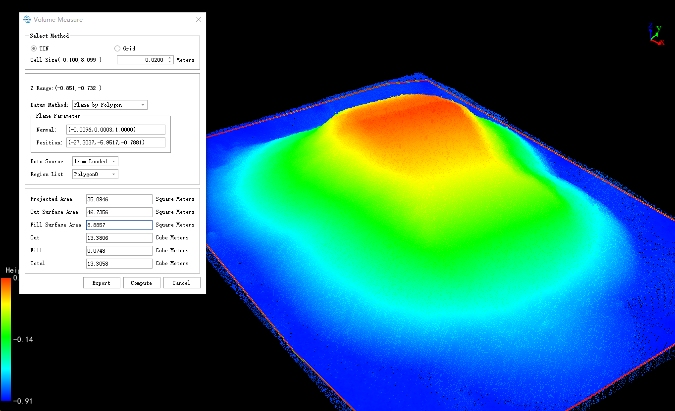 Volume Measurement of Sand Piles based on LiGrip H300